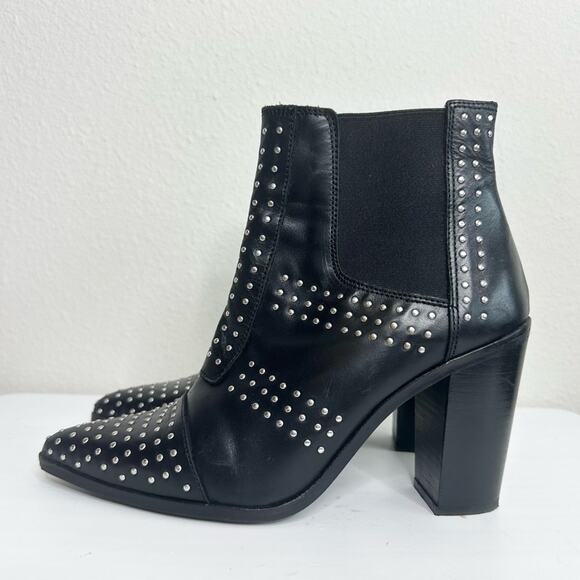 TOP SHOP Studded Ankle Boots Size 38 Black/Silver - Picture 4 of 8